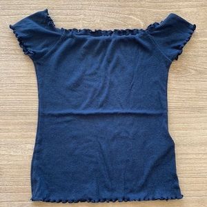 Hollister navy blue off the shoulder top